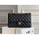 Chanel Classic Flap bag Medium 25 Black with gold hardware, Caviar leather, Hass Factory leather, edge stitching, red interior.