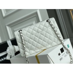 Chanel Classic Flap bag Small 23 White with silver hardware, Caviar leather, Hass Factory leather, seamless.