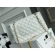 Chanel Classic Flap bag Medium 25 White with gold hardware, Caviar leather, Hass Factory leather, seamless.