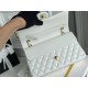 Chanel Classic Flap bag Medium 25 White with gold hardware, Caviar leather, Hass Factory leather, seamless.