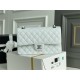 Chanel Classic Flap bag Medium 25 White with silver hardware, Caviar leather, Hass Factory leather, edge stitching.