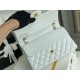 Chanel Classic Flap bag Medium 25 White with gold hardware, Caviar leather, Hass Factory leather, edge stitching.