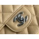 Chanel Classic Flap bag Medium 25 Beige with silver hardware, Caviar leather, Hass Factory leather, edge stitching.