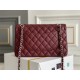 Chanel Classic Flap bag Medium 25 Red with silver hardware, Caviar leather, Hass Factory leather, edge stitching.