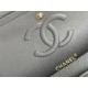 Chanel Classic Flap bag Medium 25 Gray with gold hardware, Caviar leather, Hass Factory leather, edge stitching.