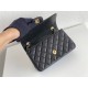 Chanel Classic Flap bag Mini 20 Black with gold hardware, Caviar leather, edge stitching.