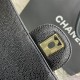 Chanel Classic Flap bag Jumbo 28 Black with gold hardware, Caviar leather, edge stitching, red interior.