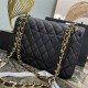 Chanel Classic Flap bag Jumbo 30 Black with gold hardware, Caviar leather, edge stitching, red interior.