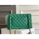 Chanel Classic Flap bag Medium 25 Green with champagne gold hardware, Caviar leather, Hass Factory leather, seamless.