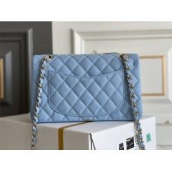 Chanel Classic Flap bag Small 23 Blue with champagne gold hardware, Caviar leather, Hass Factory leather, seamless.