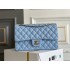 Chanel Classic Flap bag Medium 25 Blue with champagne gold hardware, Caviar leather, Hass Factory leather, seamless.