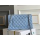 Chanel Classic Flap bag Medium 25 Blue with champagne gold hardware, Caviar leather, Hass Factory leather, seamless.