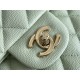 Chanel Classic Flap bag Small 23 Light Green with champagne gold hardware, Caviar leather, Hass Factory leather, seamless.