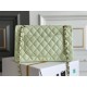 Chanel Classic Flap bag Medium 25 Light Green with champagne gold hardware, Caviar leather, Hass Factory leather, seamless.