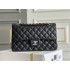 Chanel Classic Flap bag Medium 25 Black with silver hardware, Caviar leather, Hass Factory leather, seamless, black interior.