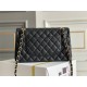 Chanel Classic Flap bag Medium 25 Black with gold hardware, Caviar leather, Hass Factory leather, seamless, black interior.