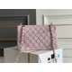 Chanel Classic Flap bag Small 23 Light Pink with champagne gold hardware, Caviar leather, Hass Factory leather, seamless.