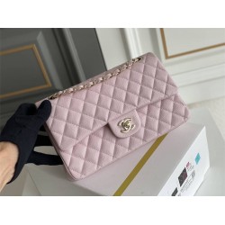 Chanel Classic Flap bag Small 25 Light Pink with champagne gold hardware, Caviar leather, Hass Factory leather, seamless.