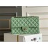 Chanel Classic Flap bag Medium 25 Mint Green with champagne gold hardware, Caviar leather, Hass Factory leather, seamless.