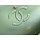 Chanel Classic Flap bag Medium 25 Mint Green with champagne gold hardware, Caviar leather, Hass Factory leather, seamless.