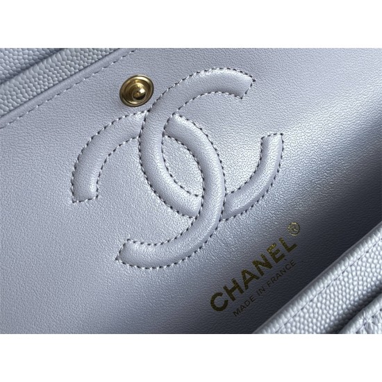 Chanel Classic Flap bag Small 23 Light Purple with champagne gold hardware, Caviar leather, Hass Factory leather, seamless.