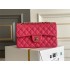 Chanel Classic Flap bag Small 23 Rose Red with champagne gold hardware, Caviar leather, Hass Factory leather, seamless.