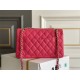 Chanel Classic Flap bag Small 23 Rose Red with champagne gold hardware, Caviar leather, Hass Factory leather, seamless.