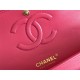 Chanel Classic Flap bag Medium 25 Rose Red with champagne gold hardware, Caviar leather, Hass Factory leather, seamless.