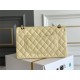 Chanel Classic Flap bag Medium 25 Light Yellow with champagne gold hardware, Caviar leather, Hass Factory leather, seamless.