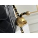 Chanel Classic Flap bag 23C 18 Gold Ball, Black with gold hardware, lambskin, Hass Factory leather, yellow interior, 18x13x7cm.