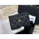 Chanel Classic Card Holder Black with Gold Hardware Lamb Leather Hass Factory leather Red Interior 11x7x1cm