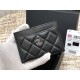 Chanel Classic Card Holder Black with Silver Hardware Lamb Leather Hass Factory leather Red Interior 11x7x1cm