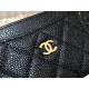 Chanel Classic Card Holder Black with Gold Hardware Caviar Leather Hass Factory leather Red Interior 11x7x1cm