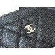 Chanel Classic Card Holder Black with Silver Hardware Caviar Leather Hass Factory leather Red Interior 11x7x1cm