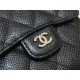 Chanel Classic Flap Wallet Short Black with Silver Hardware Caviar Leather Hass Factory leather 11x10cm