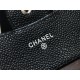 Chanel Classic Flap Wallet Short Black with Silver Hardware Caviar Leather Hass Factory leather 11x10cm