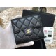 Chanel Classic Flap Wallet Short Black with Gold Hardware Lamb Leather Hass Factory leather 11x10cm