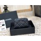 Chanel Classic Card Holder Black with Silver Hardware Caviar Leather Hass Factory leather 11cm