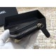 Chanel Classic Card Holder Black with Silver Hardware Caviar Leather Hass Factory leather 11cm