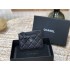 Chanel Classic Card Holder Black with Silver Hardware Lamb Leather Hass Factory leather 11x8cm