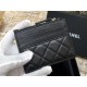 Chanel Classic Card Holder Black with Silver Hardware Lamb Leather Hass Factory leather 11x8cm