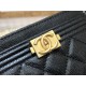 Chanel Leboy Card Holder Black with Gold Hardware Caviar Leather Hass Factory leather 11x8cm