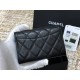 Chanel Classic Flap Wallet Black with Silver Hardware Caviar Leather Hass Factory leather 11x9cm