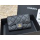 Chanel Classic Flap Wallet Black with Gold Hardware Caviar Leather Hass Factory leather 11x9cm