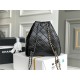 Chanel Gabrielle 2021 Backpack Black with Silver Hardware Lamb Leather Hass Factory leather 23x23x11cm