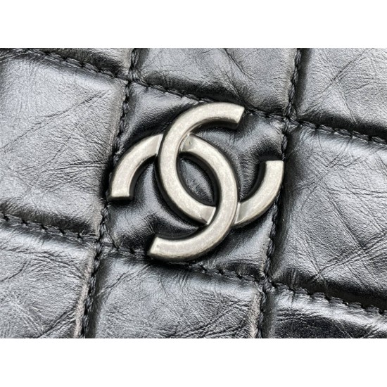 Chanel Gabrielle 2021 Backpack Black with Silver Hardware Lamb Leather Hass Factory leather 23x23x11cm