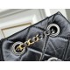 Chanel Gabrielle 2021 Backpack Black with Silver Hardware Lamb Leather Hass Factory leather 23x23x11cm