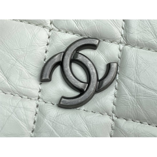 Chanel Gabrielle 2021 Backpack White with Silver Hardware Lamb Leather Hass Factory leather 23x23x11cm