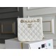 Chanel 22S Small Barrel Bag White Champagne Gold Hardware Caviar Leather Hass Factory leather 16x15x9cm