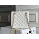 Chanel 22S Small Barrel Bag White Champagne Gold Hardware Caviar Leather Hass Factory leather 16x15x9cm